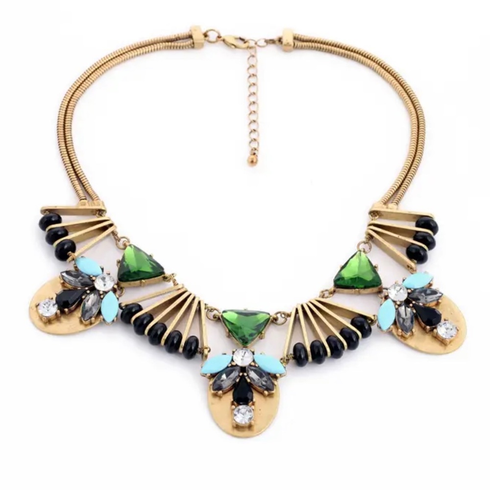 Vintage Bronze Geometric Pendant Necklace